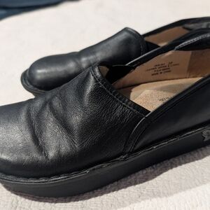 Black Leather Alegria Shoes